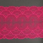 Кружево эластичное (стрейч) арт.8034 195мм цв.A1402 розовый неон, 3 метра, Kruzhevo