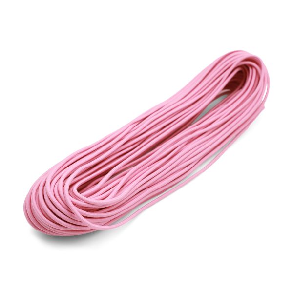 Резинка шляпная (шнур эластичный) ⌀3.0 мм / 30 метров, розовый