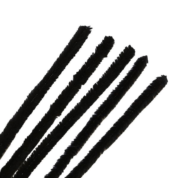 Синель-проволока, 12 мм / 30см, 15 штук, Astra&Craft (A-047 черный)