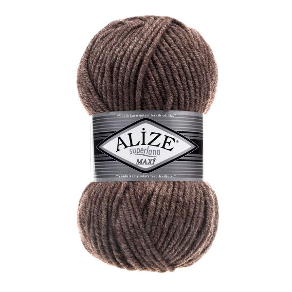 Пряжа Alize (Ализе) Superlana Maxi / уп.5 мот. по 100 г, 100м, 240 кофе с молоком, меланж A