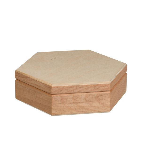 Заготовка деревянная Шкатулка, бук, 19.5х19.5х6 см, шестигранная, бук,-06 Mr.Carving