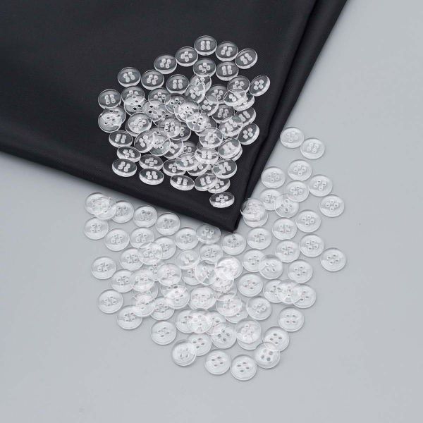 Пуговицы 4 прокола 16L (10мм) пластик (Clear (прозрачный)), PS43, 144 шт