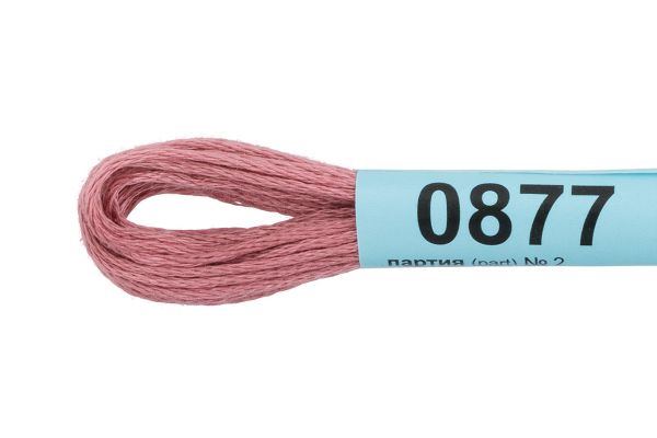 Мулине Gamma 100% хлопок, цв.0877 гр.розовый, 24 мотка по 8 метров