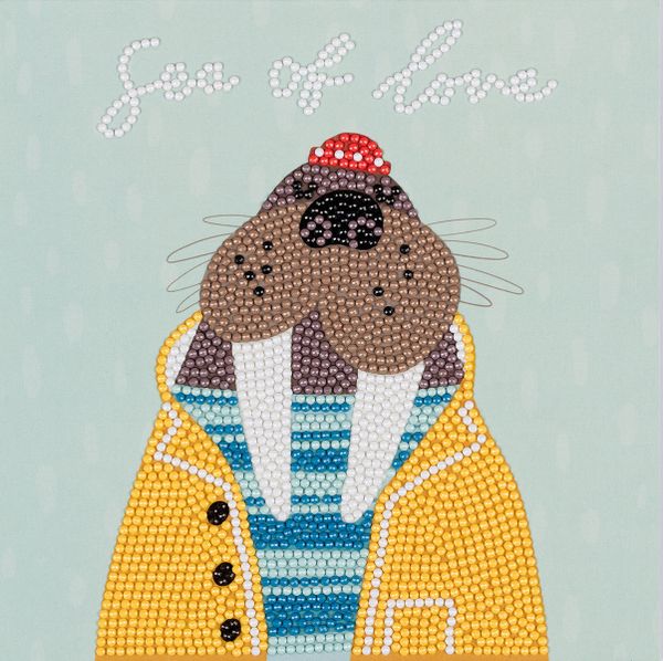 Алмазная (кристальная) мозаика Фрея, постер Морж, 20х20 см