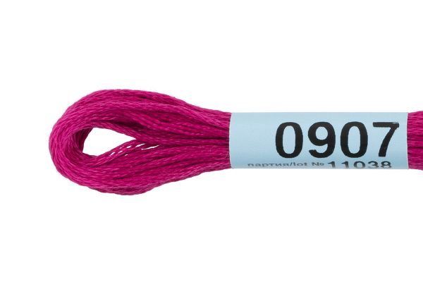 Мулине Gamma 100% хлопок, цв.0907 вишневый, 24 мотка по 8 метров