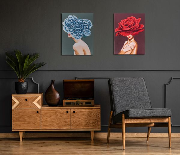 Алмазная (кристальная) мозаика Фрея, на подрамнике Голубая гортензия, 30х40 см