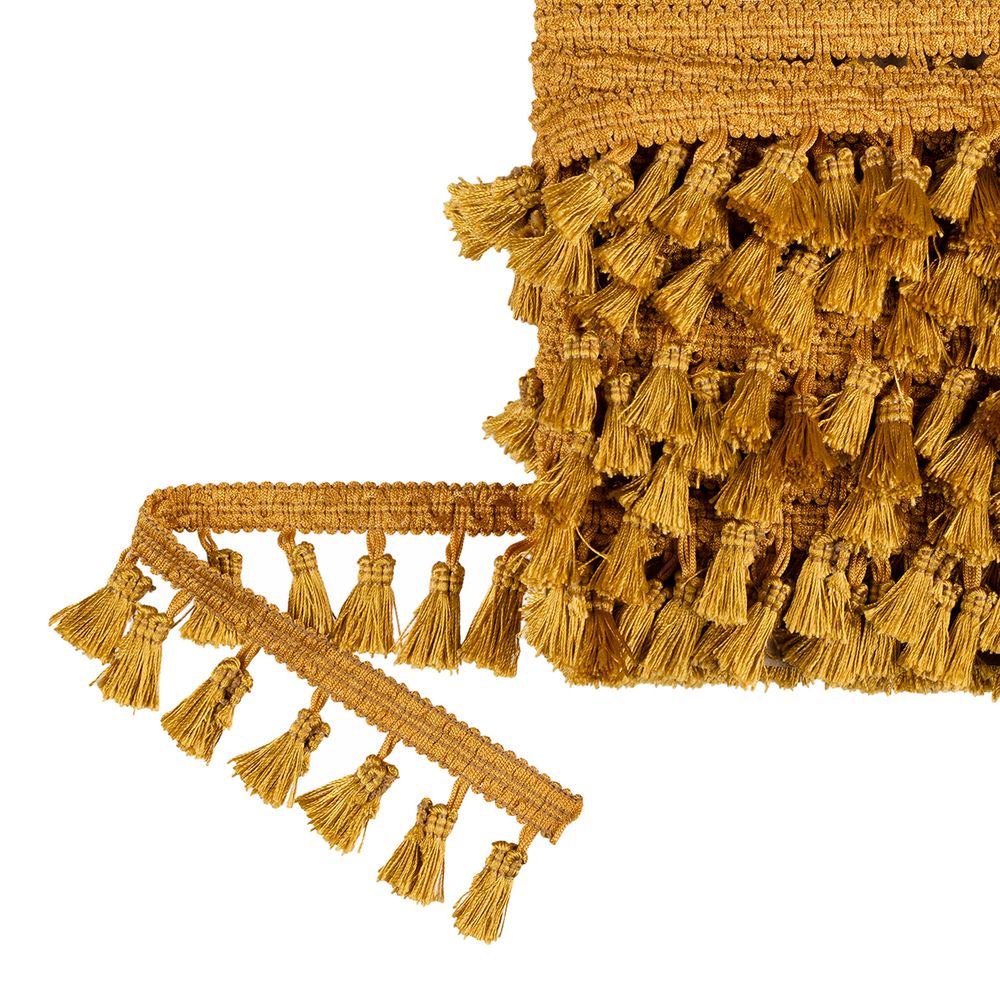 Бахрома отделочная 45.0 мм / 10 метров, с кистями, 112 золотистый, Gamma 444