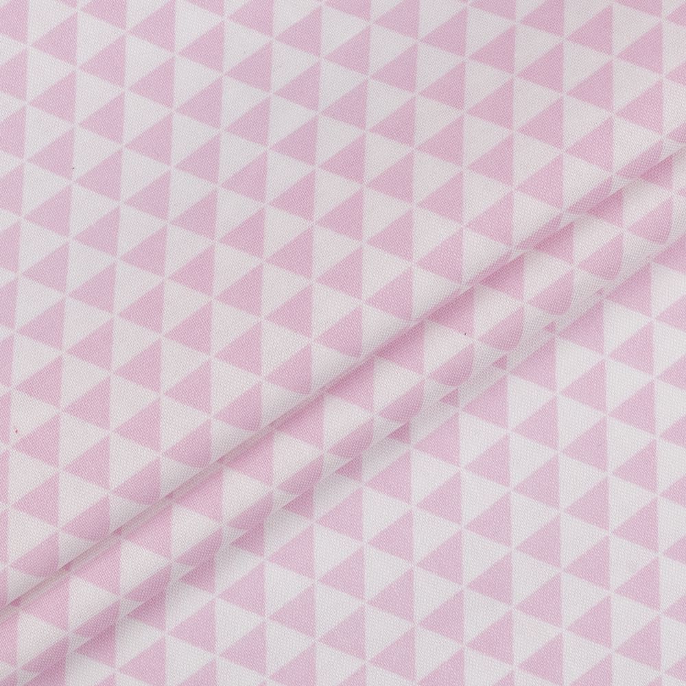 Ткань для пэчворка Peppy Бабушкин сундучок, рулон 112 см / 5 метров, БС-45 треугольники розовый, Peppy