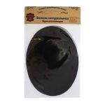 Заплатка термоклеевая, замша, овал большой 12,2х15см, 2 шт в уп, 100% кожа, 30 черный