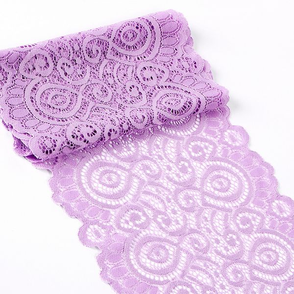 Кружево бельевое эластичное 180 мм / 25 метров, TBY.L1351, цв.1566 лаванда