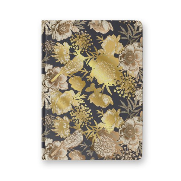 Бизнес-блокнот, мат. лам. + тис. золотой фольгой, тониров. блок, евроформат 64 л. 24 шт, французская клетка, Золотая птица 000911, Светоч 64ББТ_8_5_0