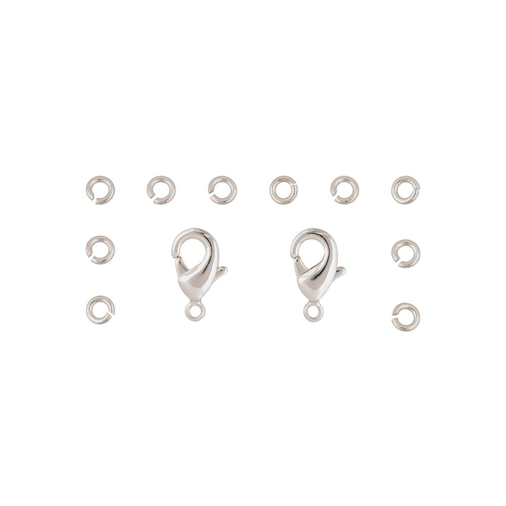 Набор фурнитуры для бижутерии 60 шт, 01 под серебро, Zlatka FMK-F02