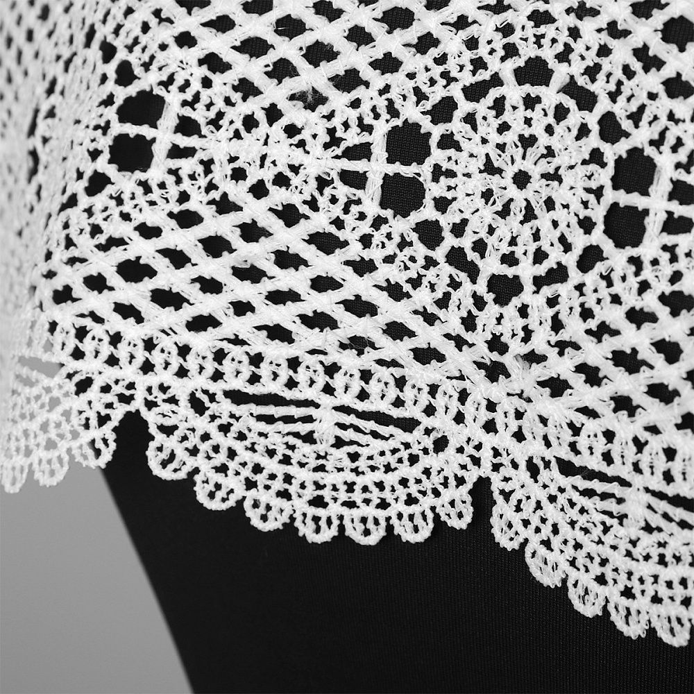 Пришивной кружевной воротник 46х44 см, цв.белый, 1 шт, диз.13/181, Kruzhevo