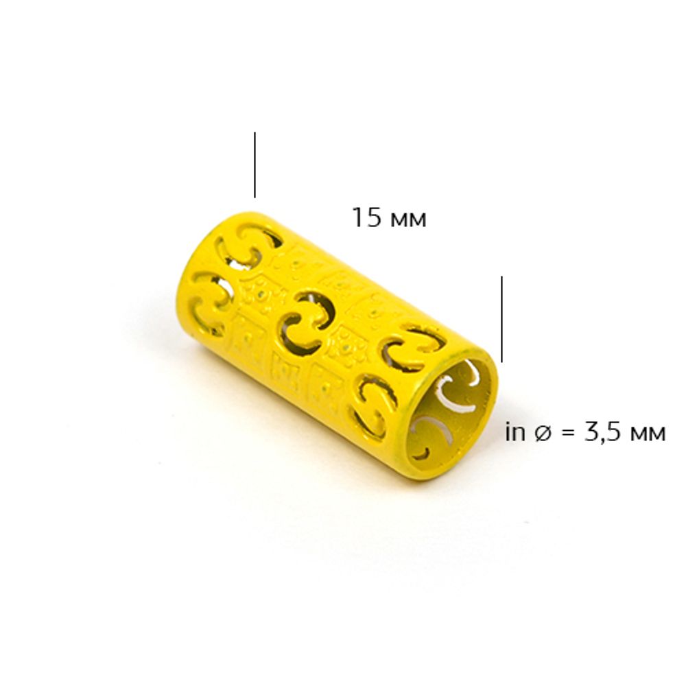 Наконечник для шнура металл TC19 отв.3,5 мм, цв.желтый уп. 50шт