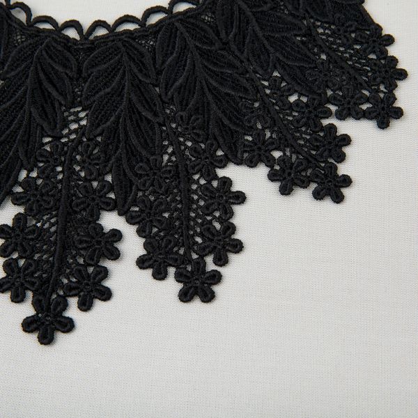 Пришивная кружевная вставка 250 мм, гипюр, 10 шт, Турция, черный, Gamma GIC-27-02 черный