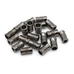 Наконечник для шнура металл цилиндр 12х7 мм, ⌀3/5 мм, (чер.никель), 20 шт