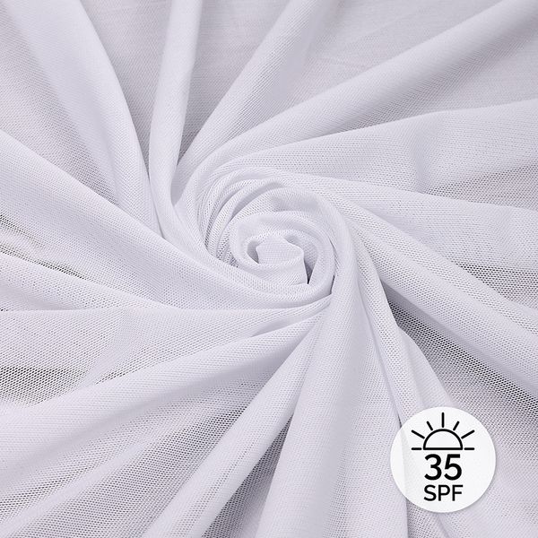 Сетка бельевая эластичная с SPF-защитой 140 г/м², шир.160 см / 1 метр, TBY.OLG136, белый