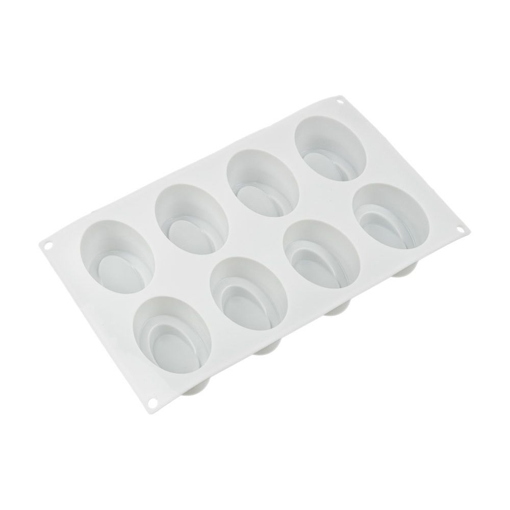 Форма силиконовая для пирожных 30х17.5х4.5 см, эллипс -8 ячеек, S-Chief SPC-0311