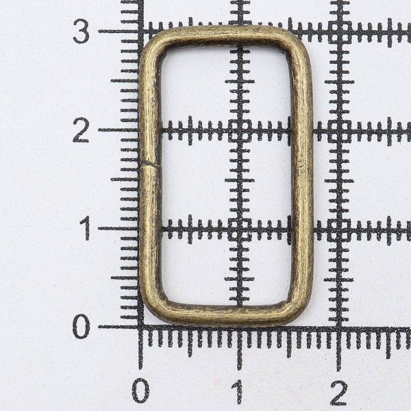 Рамка прямоугольная металл 26 мм /30х17 мм, ⌀2 мм/, латунь, 50 шт, 2AR043