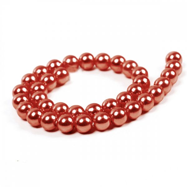 Бусины пластик (перламутр) ⌀4 мм, цв.058 красный уп.50г (1500 шт), Magic4Hobby