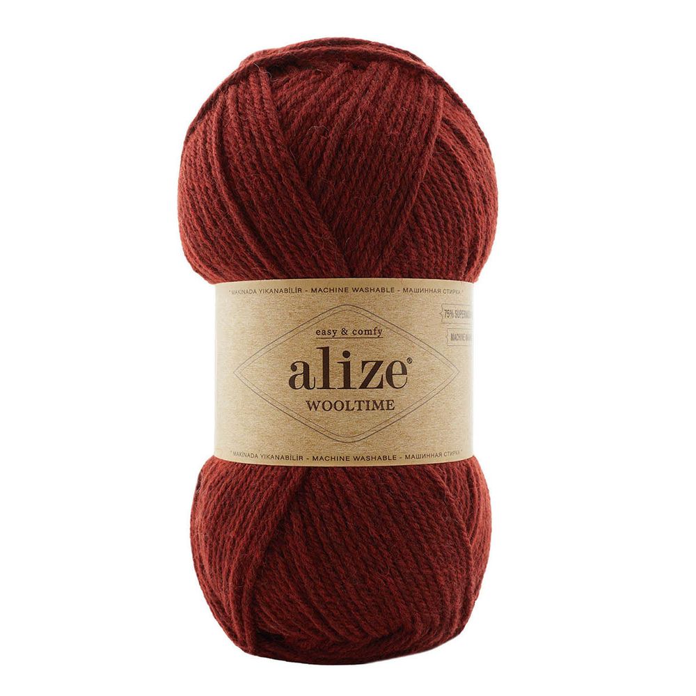 Пряжа Alize (Ализе) Wooltime / уп.5 мот. по 100 г, 200 м, 588 паприка