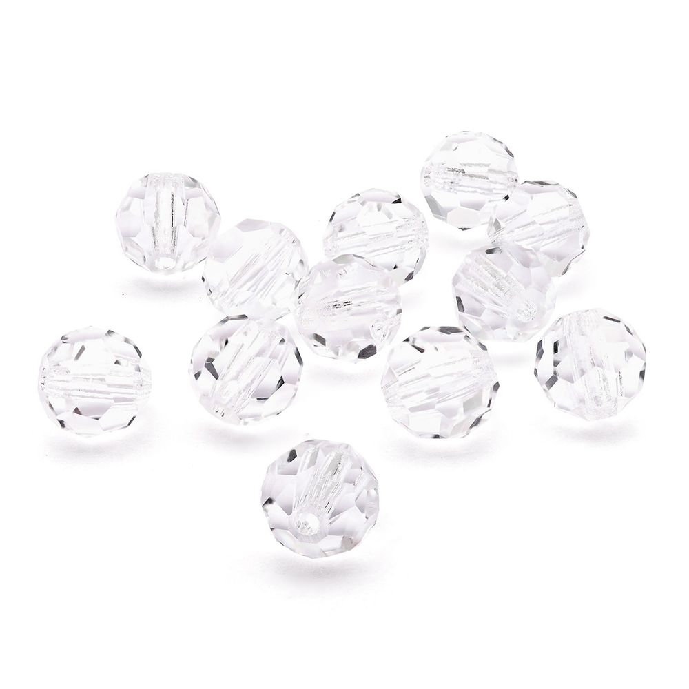 Бусины стекло ⌀6 мм, круглые Crystal, 12 шт, Preciosa, 451-19-602