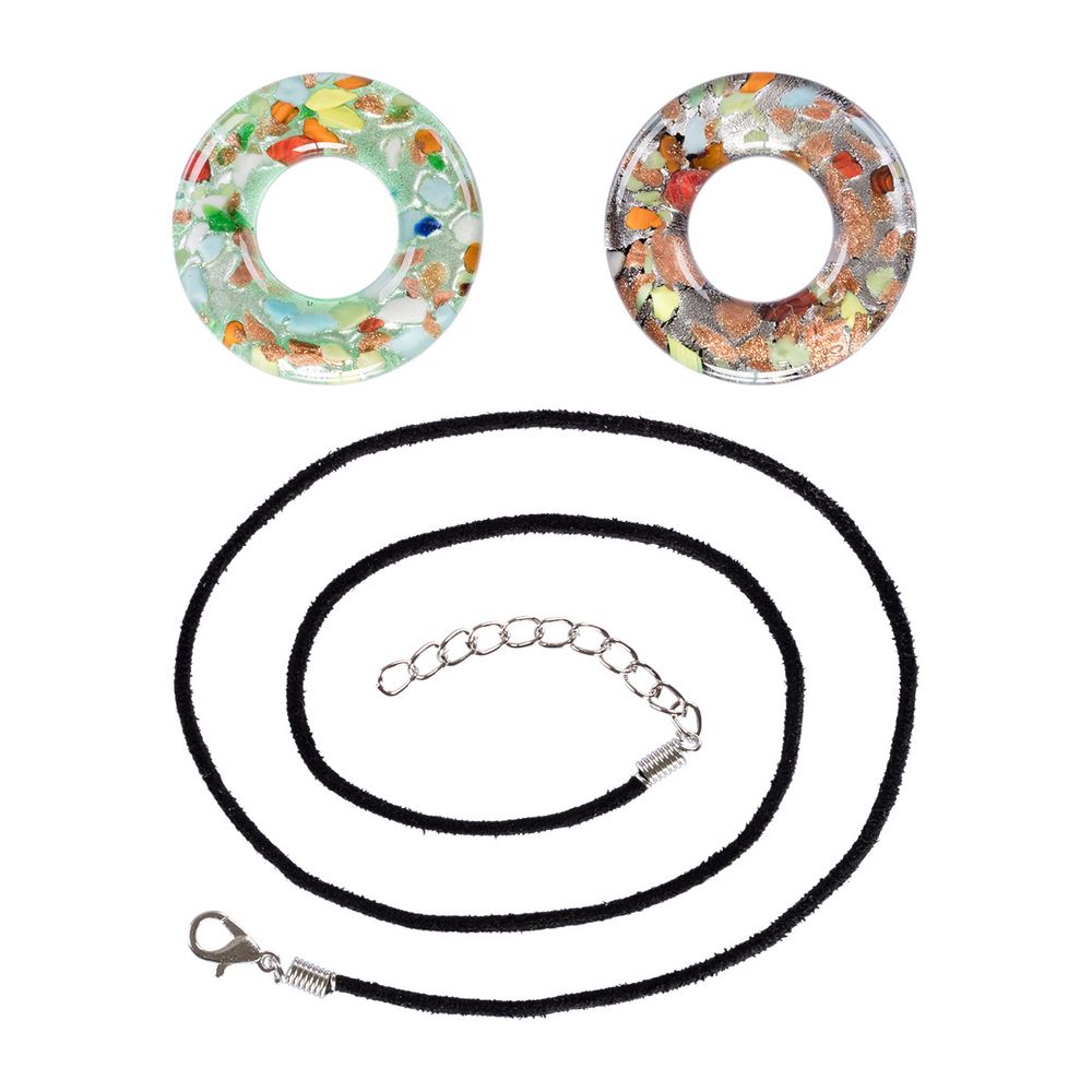 Набор для создания бижутерии (бусины стеклянные), №01 черный/зеленый, Zlatka, GWN