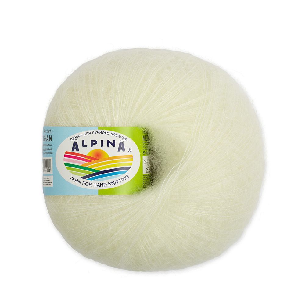 Пряжа Alpina Maghan / уп.4 мот. по 50г, 390м, 33 белый (натуральный)