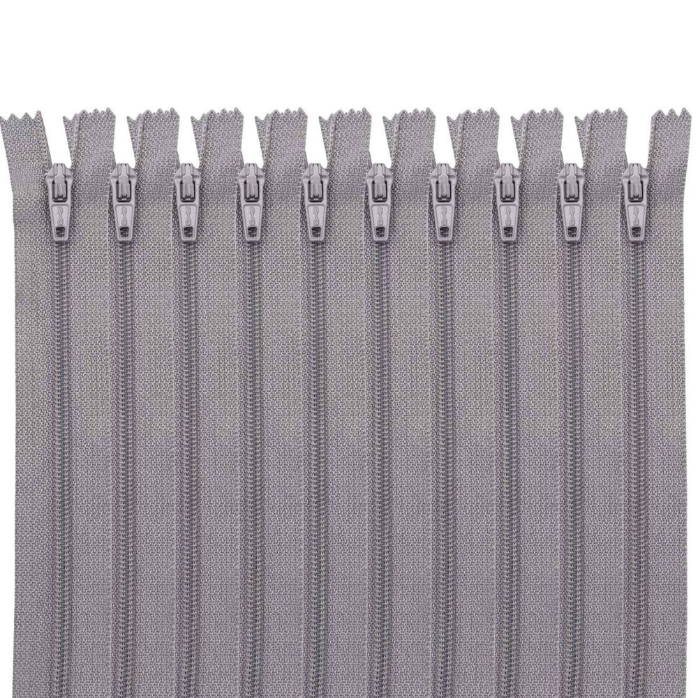 Молния спираль (витая) Т3 (3 мм) 1 зам., н/раз., 20 см, автомат, сер, 30095, 10 шт