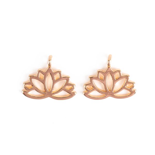 Подвеска для бижутерии цветок 10х12 мм, 10 шт (5х2 шт), 02 под золото, Zlatka FMK-P02