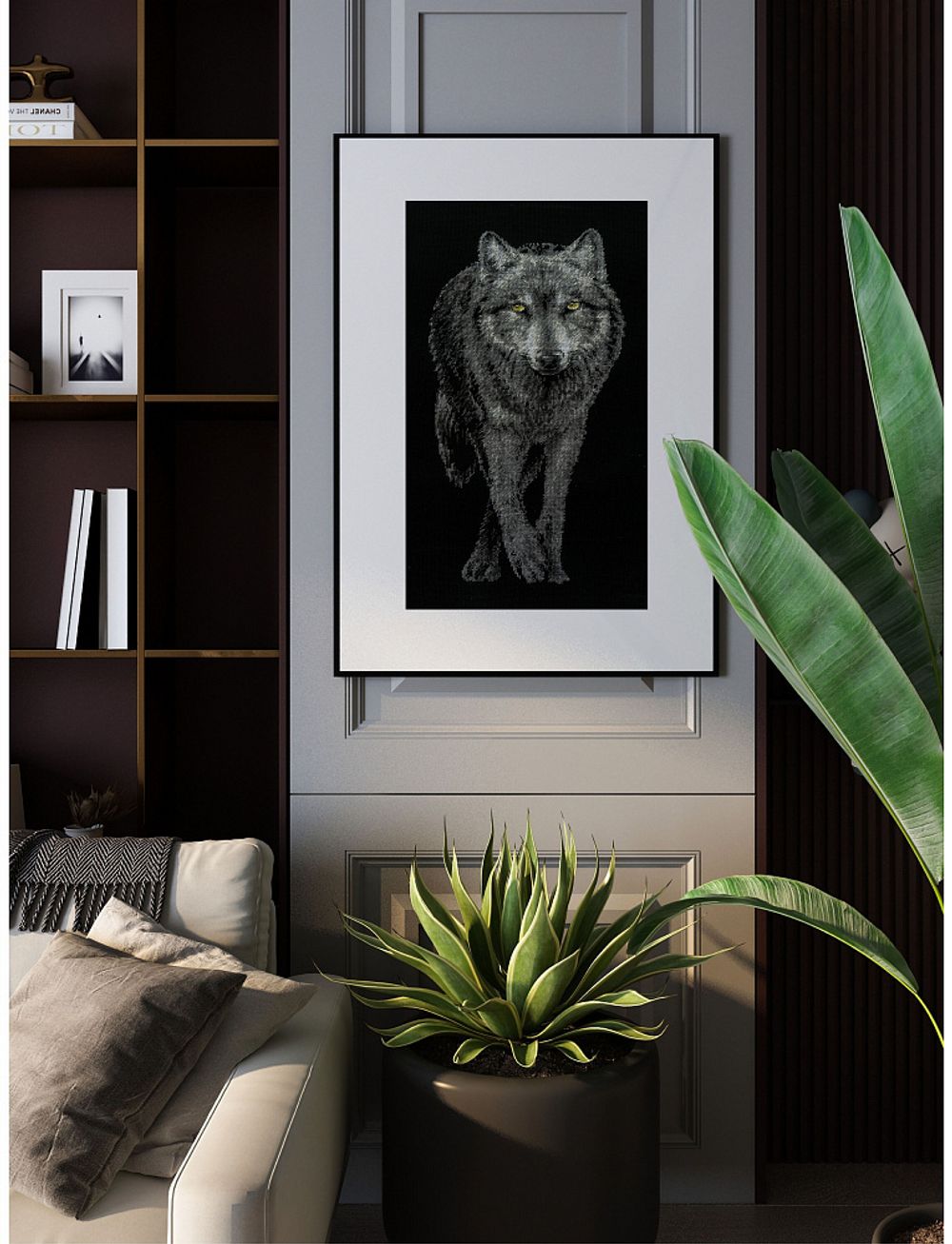 Набор для вышивания нитками Риолис, Вожак стаи 25х50 см