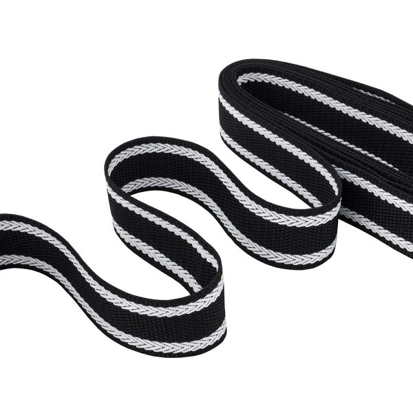 Стропа (ременная лента) 30 мм / 3 метра, [25 г/пог.м], с принтом 2-сторонняя, 1233 черный/белый, 3Al361