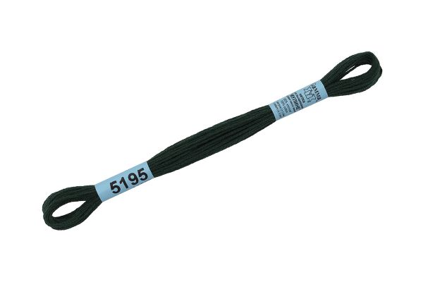 Мулине Gamma 100% хлопок, цв.5195 т.т.зеленый, 24 мотка по 8 метров