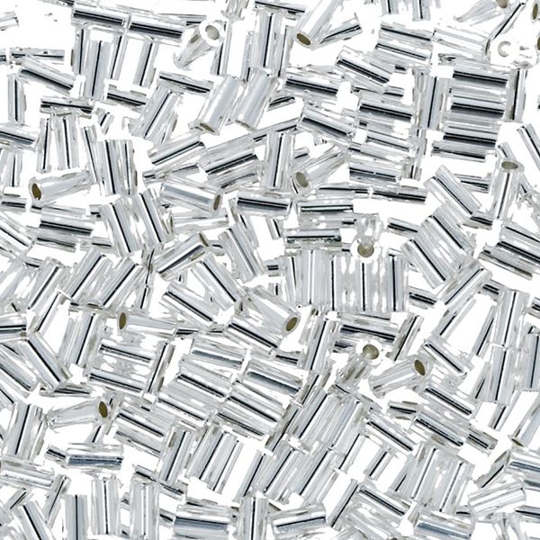Бисер Toho Bugle 3 (3 мм), 25 г (5х5 г), 0021 серебристый