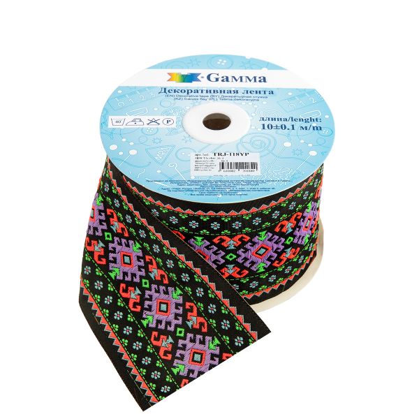 Лента (тесьма) жаккардовая 70.0 мм / 10±0.5 метров, 3, Gamma TRJ-118YP