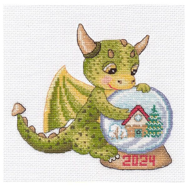 Набор для вышивания нитками Овен, Мечта Дракоши 13х13 см