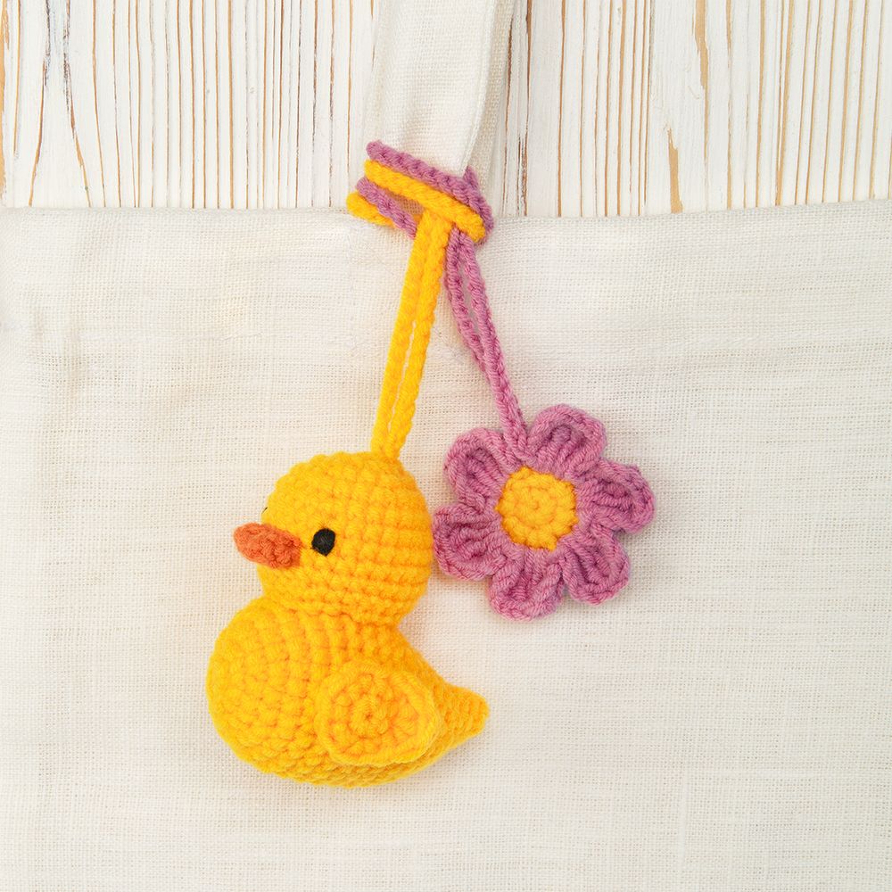 Набор для вязания игрушки Miadolla AMG-MN-0152, Уточка и цветок, 7 см