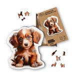 Пазл фигурный деревянный 154 элемента, PZLF-025 Щенячья нежность, Фрея