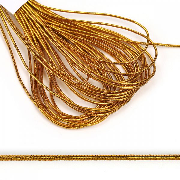Резинка шляпная (шнур эластичный) ⌀1.0 мм / 10 метров, цв.золото