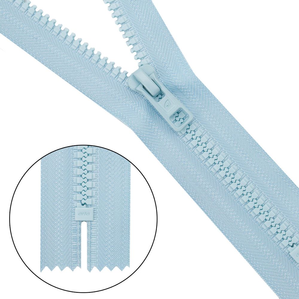 Молния трактор Arta Т6 (6 мм) 1 зам., н/раз., 18 см, (2075), A143 св.голубой, НОВЫЙ МАТОВЫЙ ЗАМОК, 10 шт