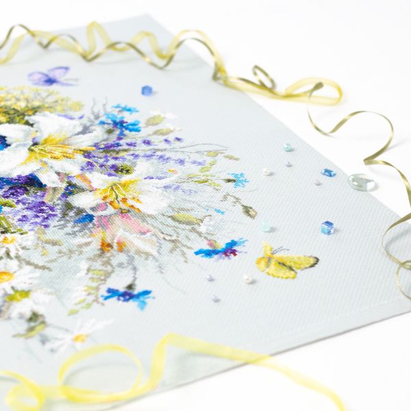 Набор для вышивания нитками Чудесная игла Premium 310-227, Нежный дуэт, 40х25 см