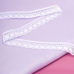 Кружево вязаное (тесьма) хлопковое 25 мм / 25 метров, одностор. (01 белый)