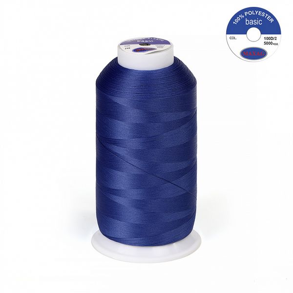 Нитки эластичные текстурированные Max 100D/2, 5000 м, 246 василек, 1 катушка