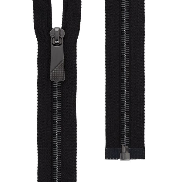 Молния металл Т5 (5 мм) 1 зам., разъем., 70 см, декор, черн.никель, черный, KAP-5 Gamma, 5 шт