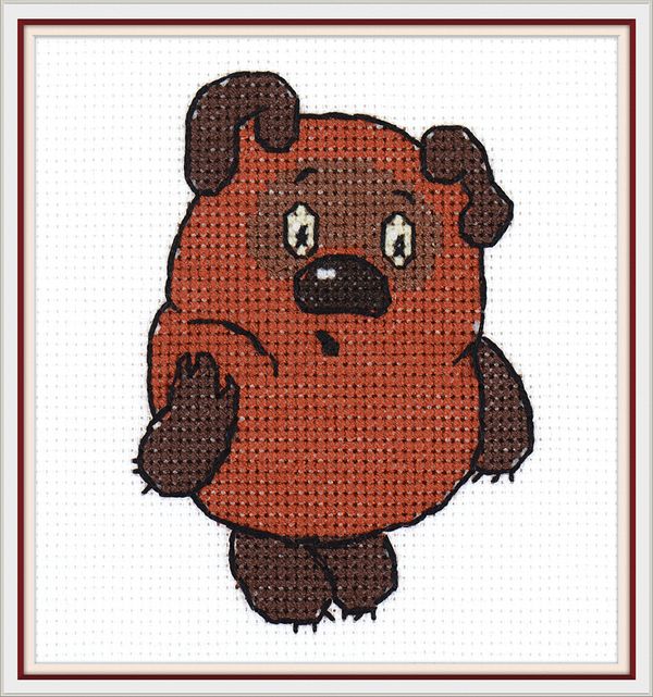 Набор для вышивания нитками Klart, Союзмультфильм. Винни Пух, 9.5х11.5 см