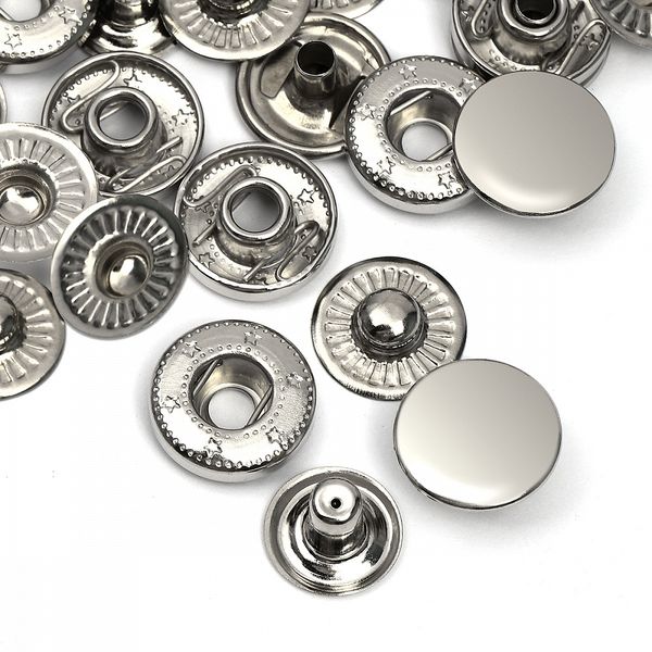 Кнопка Альфа (S-образная) ⌀15.0 мм мм, НЕРЖ.СТАЛЬ, никель, 720шт (аналог STRONG), TBY