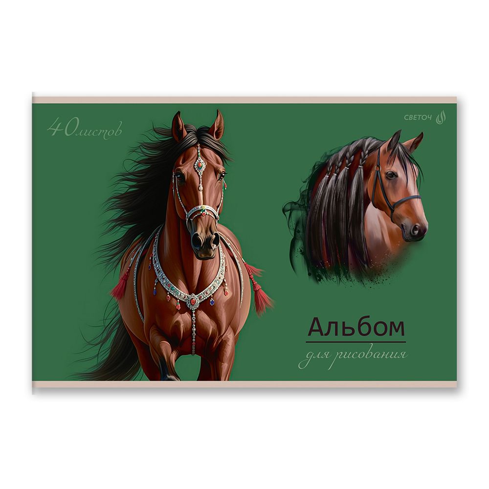 Альбом для рисования 100 г/м², A4 29.5х20.2 см, 40 л. на скобе 5 шт, 01715 Грация и сила, Светоч А258