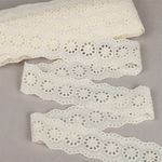 Кружево шитьё хлопок.1137 45 мм, цв.F102 молочный, уп.13.71м, Kruzhevo