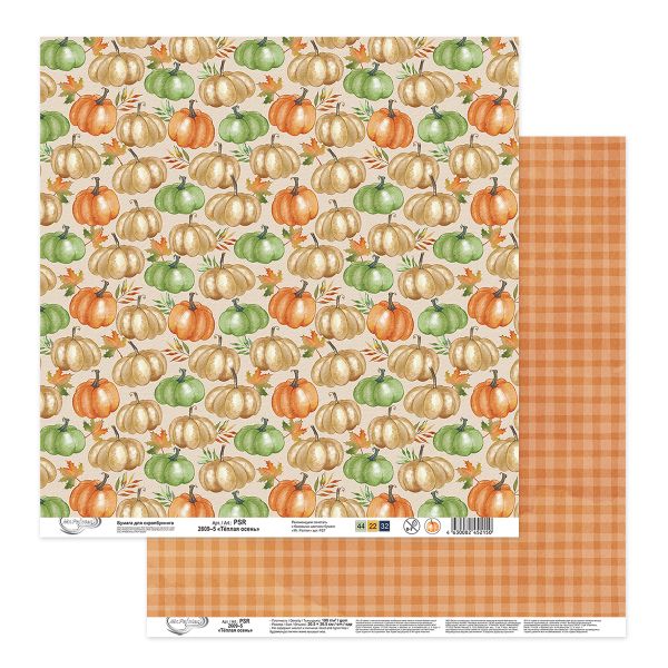 Бумага для скрапбукинга Теплая осень 190 г/м², 30.5х30.5 см, 10 шт, 5, Mr.Painter PSR 2609