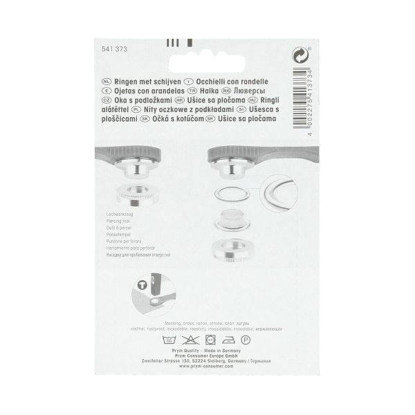 Люверсы металл ⌀14.0 мм (внутр.) с инструментом для установки, золото, Prym, 10 шт